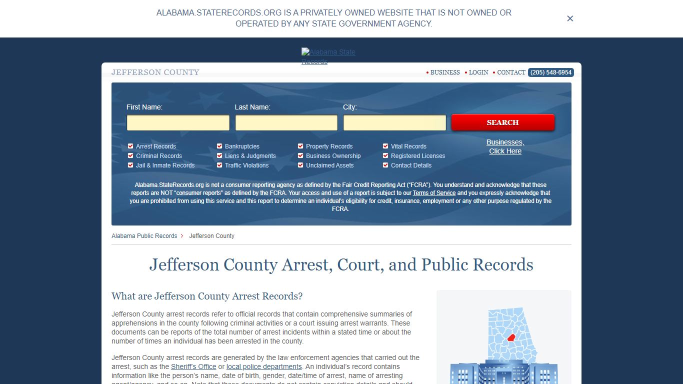 Jefferson County Arrest, Court, and Public Records